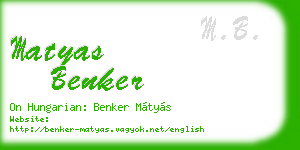 matyas benker business card